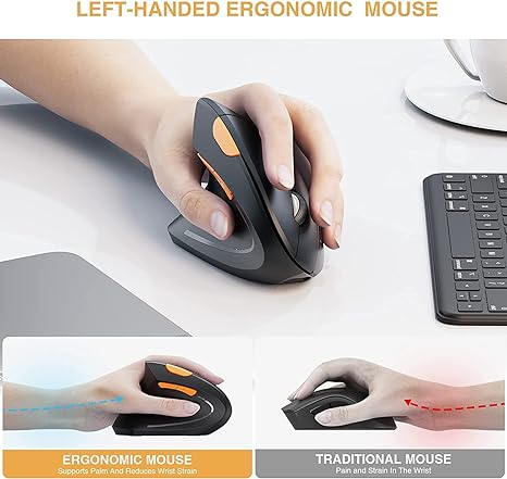 ProtoArc EM13 Left Handed Bluetooth Vertical Mouse