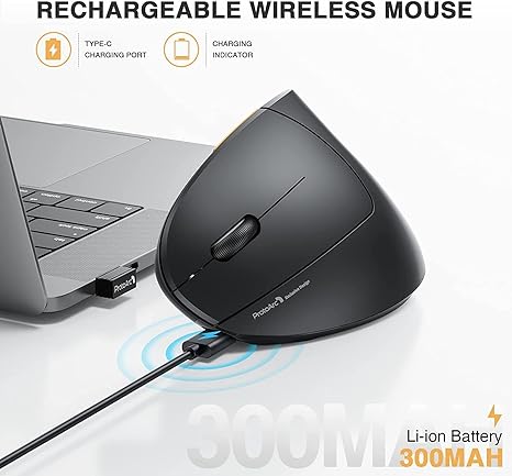 ProtoArc EM13 Left Handed Bluetooth Vertical Mouse