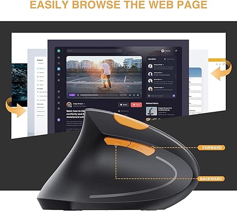 ProtoArc EM13 Left Handed Bluetooth Vertical Mouse