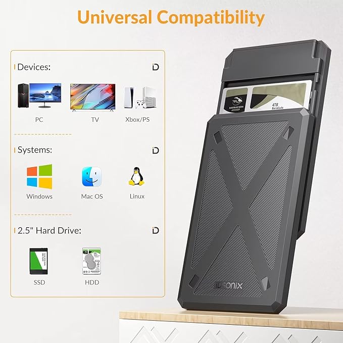 iDsonix 2.5-inch External Hard Drive Enclosure IDPW25