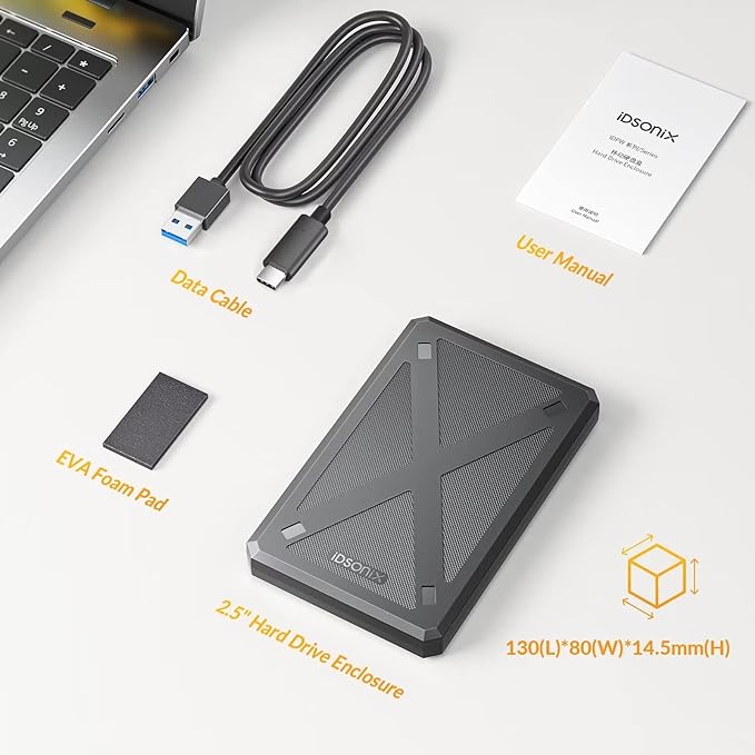 iDsonix 2.5-inch External Hard Drive Enclosure IDPW25