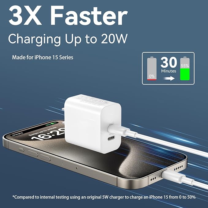20W Dual Type-C Smart Fast Charger