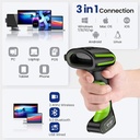 Eyoyo 2D QR Industrial Barcode Scanner with Wireless Charging Stand