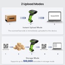 Eyoyo 2D QR Industrial Barcode Scanner with Wireless Charging Stand