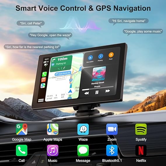 Portable 9in Wireless Apple Carplay
