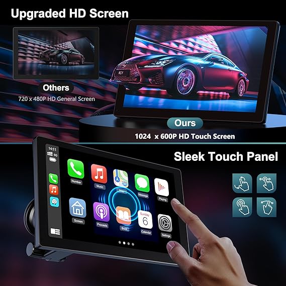 Portable 9in Wireless Apple Carplay