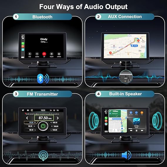 Portable 9in Wireless Apple Carplay