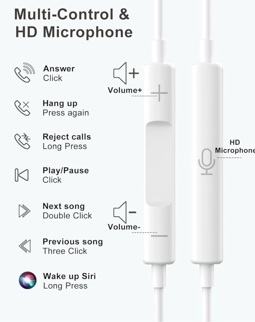 iPhone Headphones for Apple Earbuds