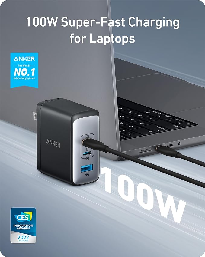 Anker 100W USB c charger block (GaN II) 3 port
