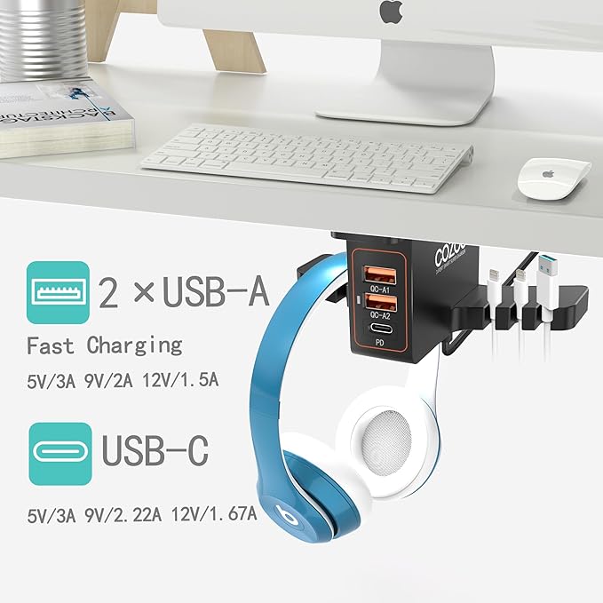 COZOO Headphone stand with USB Charger