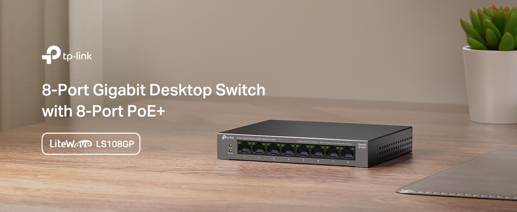 Tp-Link 8 port Gigabit PoE+ Switch - LS108GP