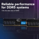 Crucial 16GB DDR5 RAM Kit (2x8GB), 4800MHz (PC5-38400) CL40 UDIMM 288-Pin Desktop Memory
