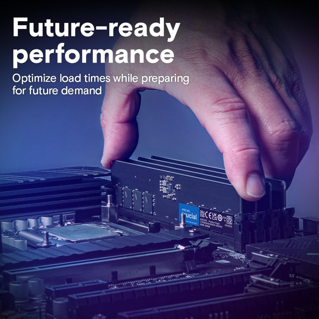 Crucial 16GB DDR5 RAM Kit (2x8GB), 4800MHz (PC5-38400) CL40 UDIMM 288-Pin Desktop Memory