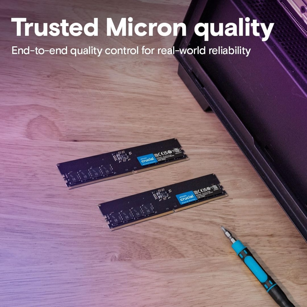 Crucial 16GB DDR5 RAM Kit (2x8GB), 4800MHz (PC5-38400) CL40 UDIMM 288-Pin Desktop Memory