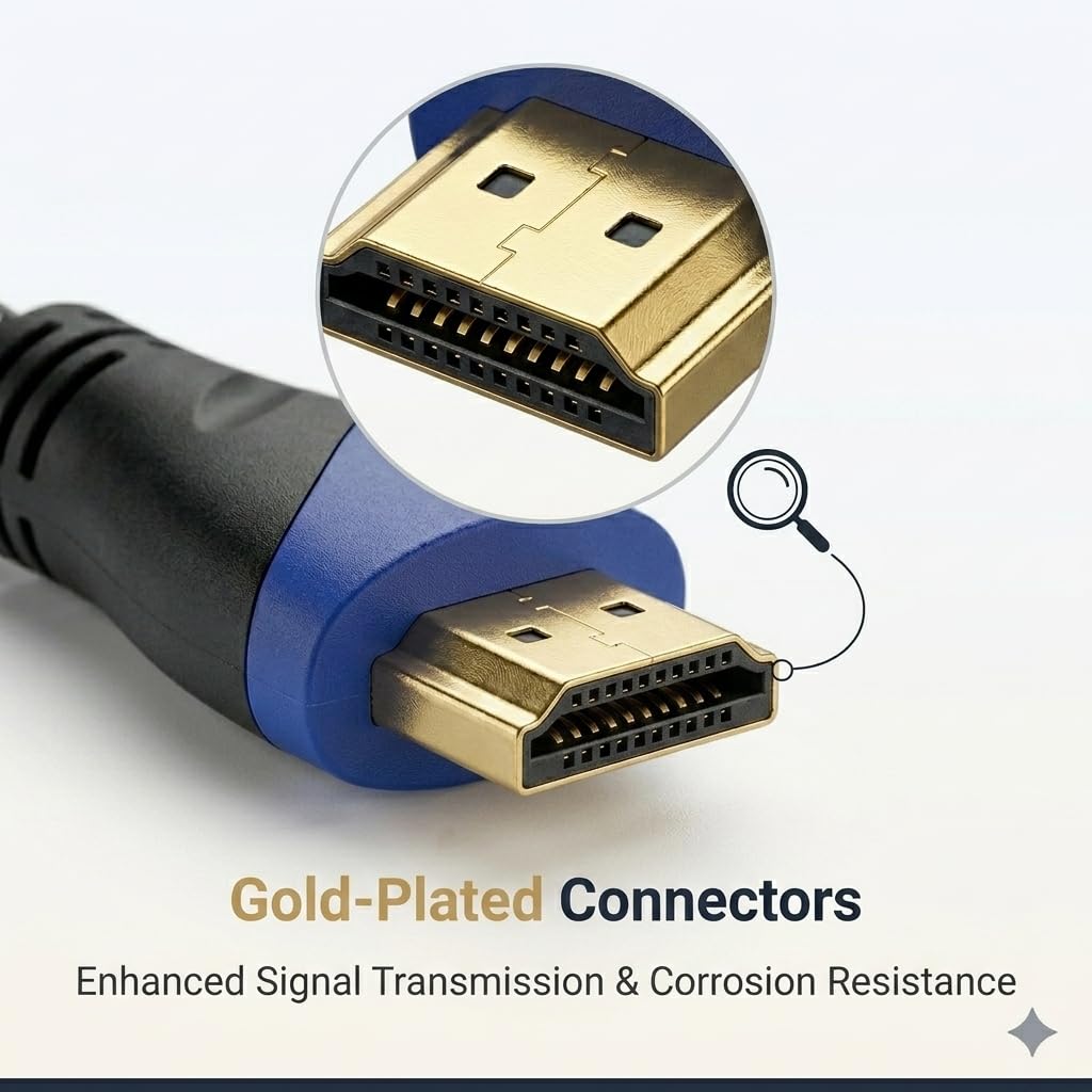 High-Speed Braided HDMI Cable 4K 60Hz HDR, HDMI 2.0 - 3 FT