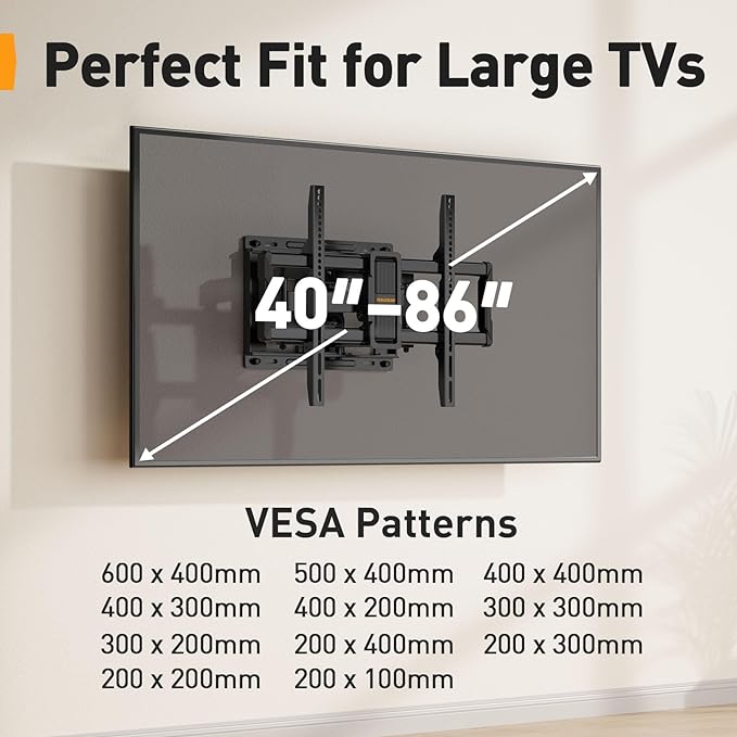 Perlegear Full-Motion TV Wall Mount