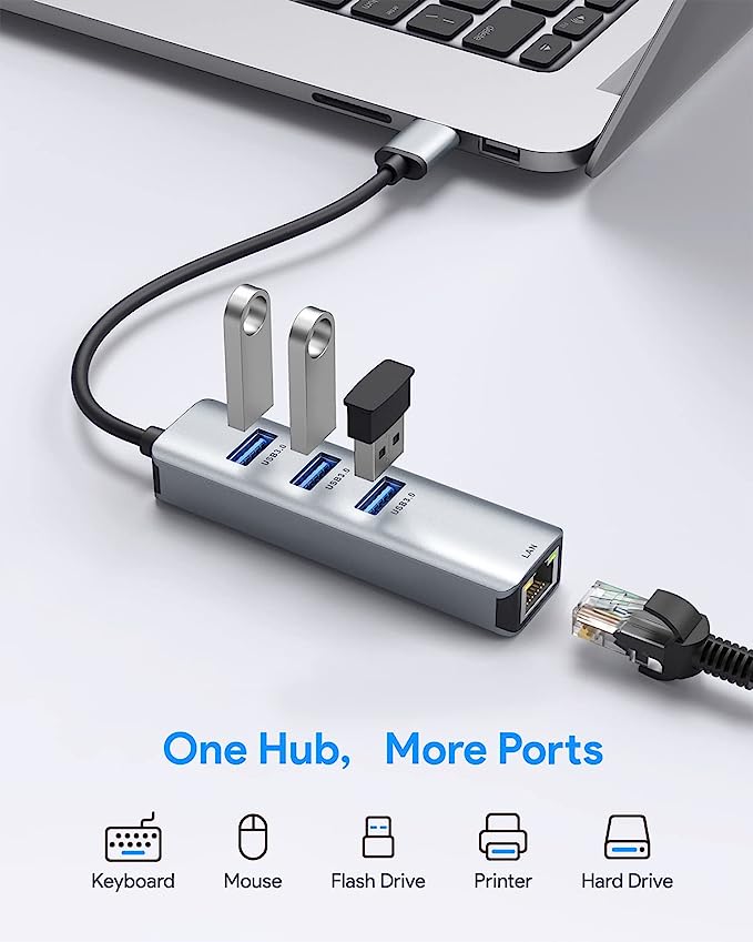 USB-A hub with Ethernet