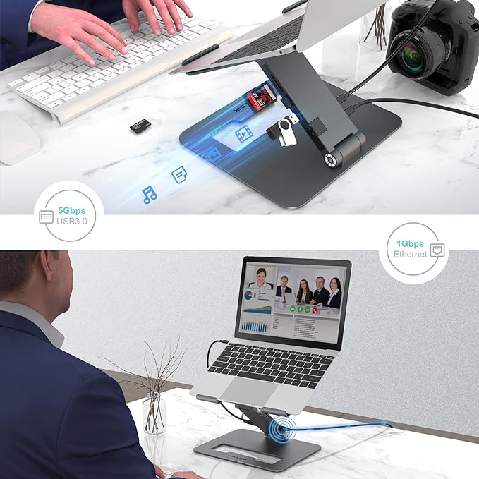 Wavlink Ergonomic laptop stand with USB-C dock