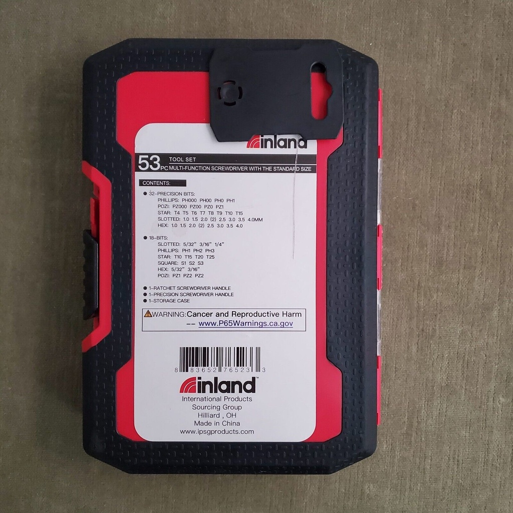Inland 53 pc Tool Set Multi-Function Screwdriver