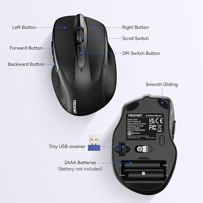 TECKNET ergonomic Wireless Mouse
