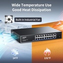 Aumox 18-Port Ethernet Gigabit PoE Switch