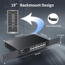 Aumox 18-Port Ethernet Gigabit PoE Switch