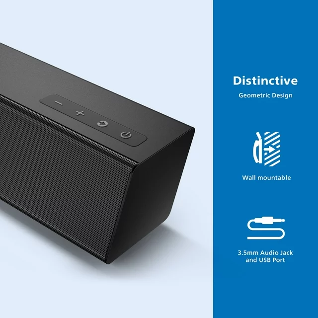 Philips B5306 2.1-Channel Soundbar with Wireless Subwoofer