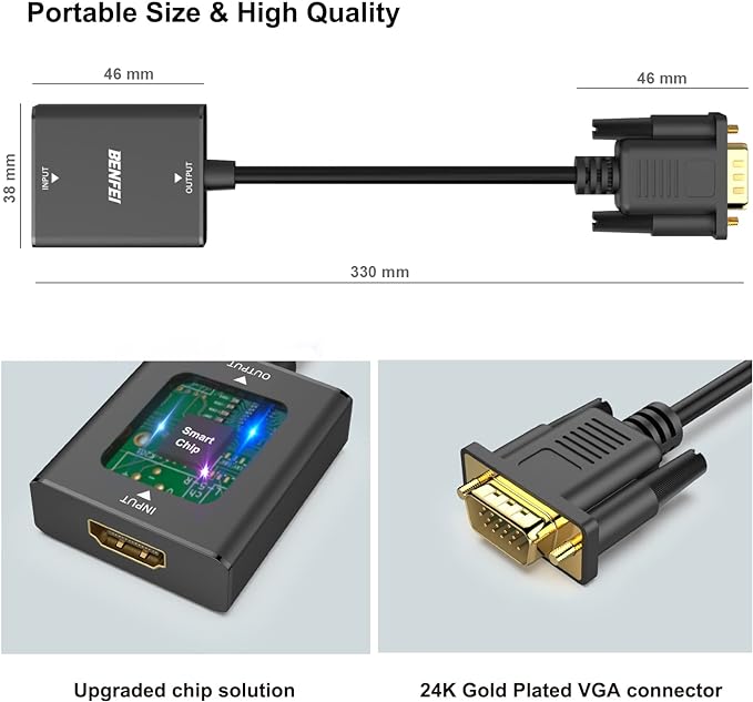Benfei HDMI 2 VGA adapter 2 pack