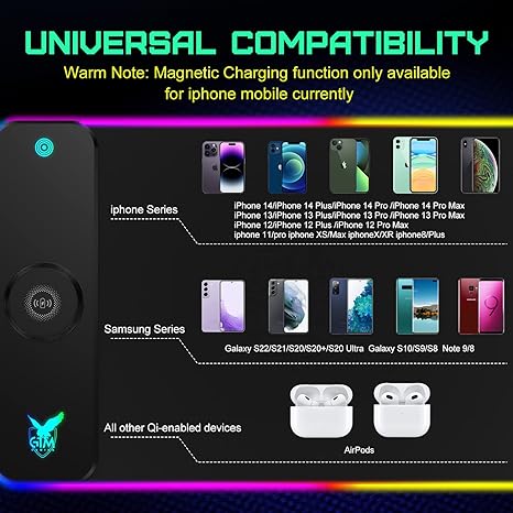 GIM Wireless Charging RGB Gaming Mouse Pad