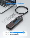 Powered USB 3.0 Hub, Wenter 11-port Hub Splitter (7 faster)