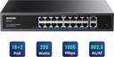 Aumox 18-Port Ethernet Gigabit PoE Switch