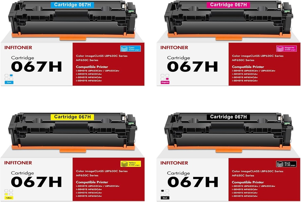067H MF656Cdw Toner Cartridge 4 pack for Canon