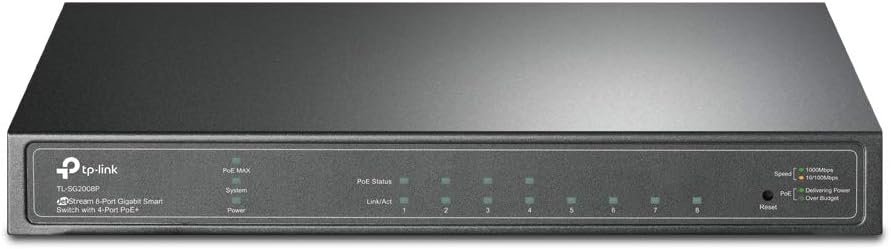 TP-Link TL-SG2008p JetStream 8-Port Gigabit Smart PoE+ Omada Switch