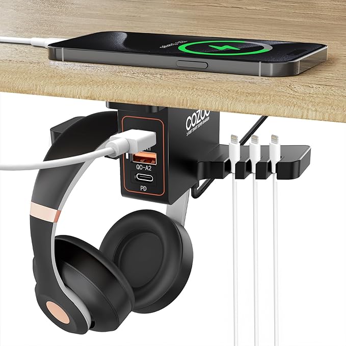 Headphone stand with USB Charger - COZOO