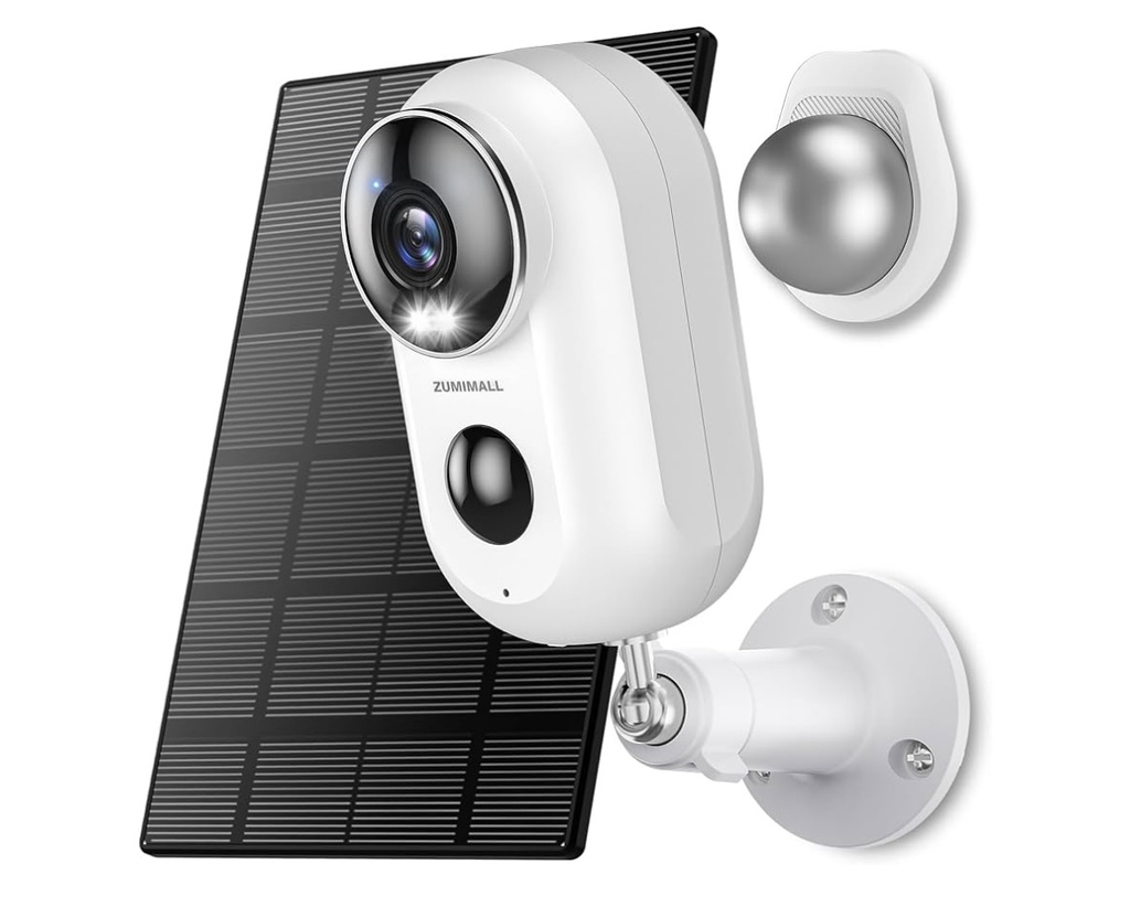 ZUMIMALL in/Outdoor 2K Wireless Solar Camera 