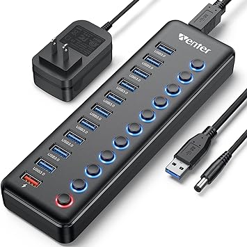 Powered USB Hub, Wenter 11-port USB Splitter (10 faster)