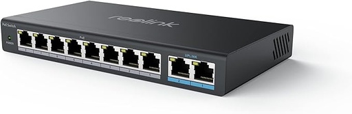 Reolink PoE Switch 8 port fast, 2 Gigabit Uplink Ports, 120W