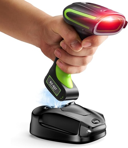 Eyoyo 2D QR Industrial Barcode Scanner with Wireless Charging Stand