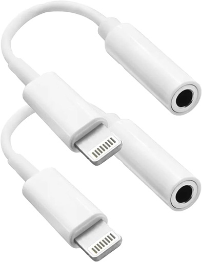 Apple 2 pack for iphone lightning to 3.5mm headphone