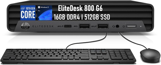HP EliteDesk 800 G6 - Desktop Mini PC with Mouse and Keyboard